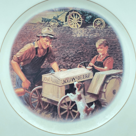 John Deere Vintage 1992 Walter Hinton Big Wheels Collectible Decorative Plate - Picture 2 of 3
